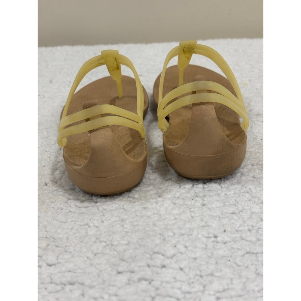 Crocs Isabella Yellow T-Strap Sandals Womens 10 Casual Coastal Summer Beach - Picture 5 of 10